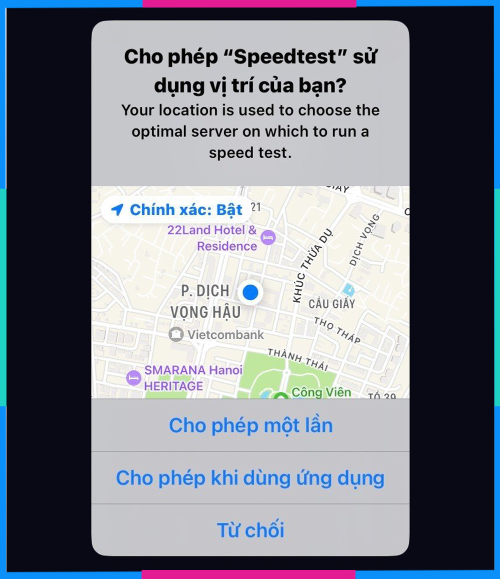 Kiểm tra tốc độ 4G SpeedTest 1 2 3